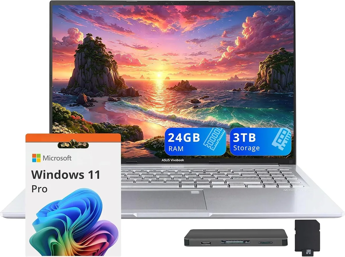 ASUS ASUS Vivobook 16" WUXGA Intel Core i9-13900H 24GB DDR4 2TB SSD 1TB Dock Silver — product photo