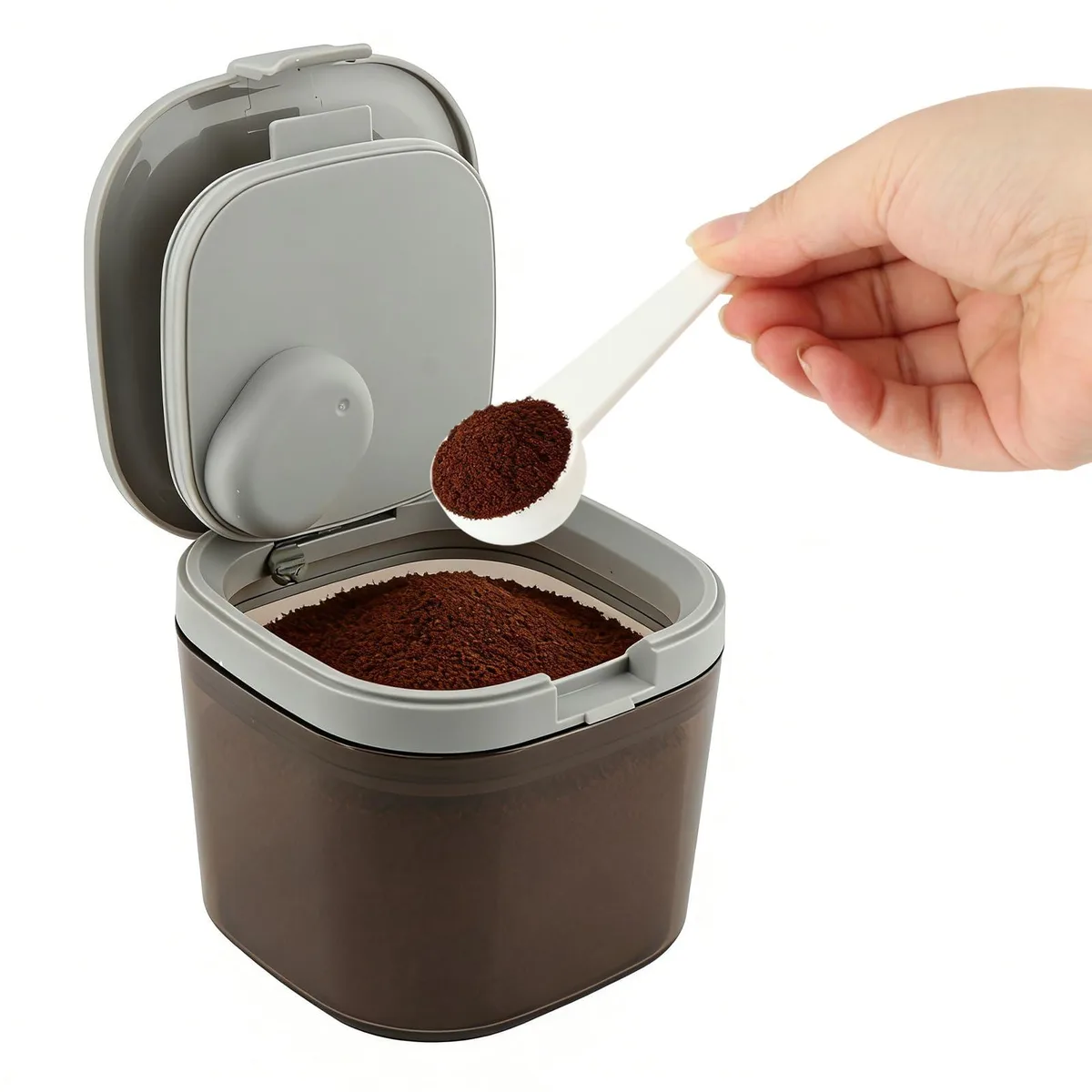  QTRMZKVE HK09092 800 ml Brown Canister with Scoop — product photo