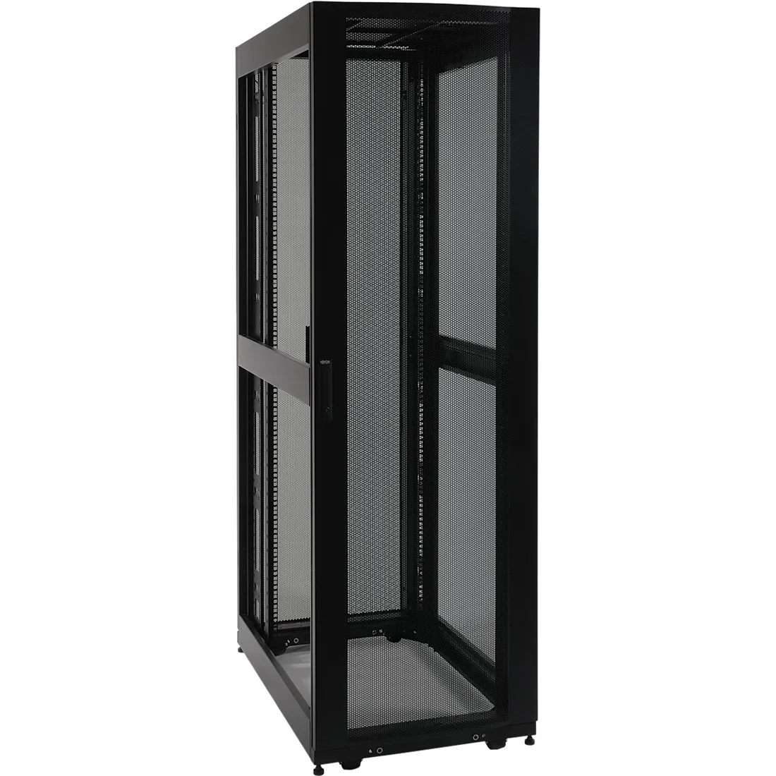 Black 42U server rack expansion cabinet, 78.5 inches tall, 26.6 inches wide, 36 inches deep, no side panels, front and rear doors