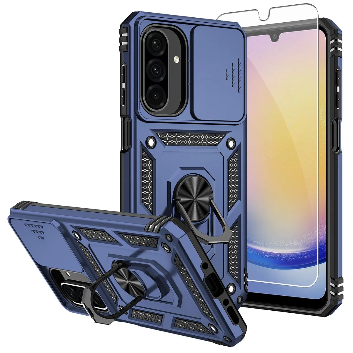  SKMY Galaxy A17 5G Case Blue with Screen Protector 16 FT Drop Protection 360° Magnetic Kickstand — product photo