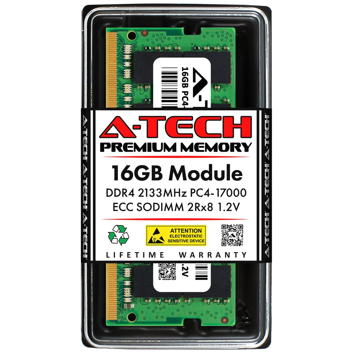 A-Tech A-Tech 16GB DDR4 2133MHz ECC SODIMM 260-Pin CL15 1.20V — product photo