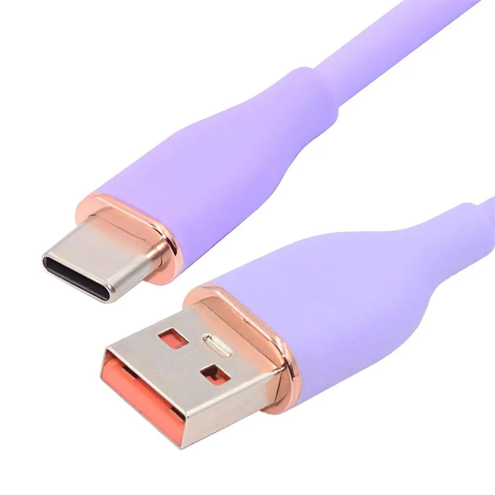 LORDWORLD LORDWORLD USB-A to USB-C Cable 15W 100cm Purple Liquid Silicone — product photo