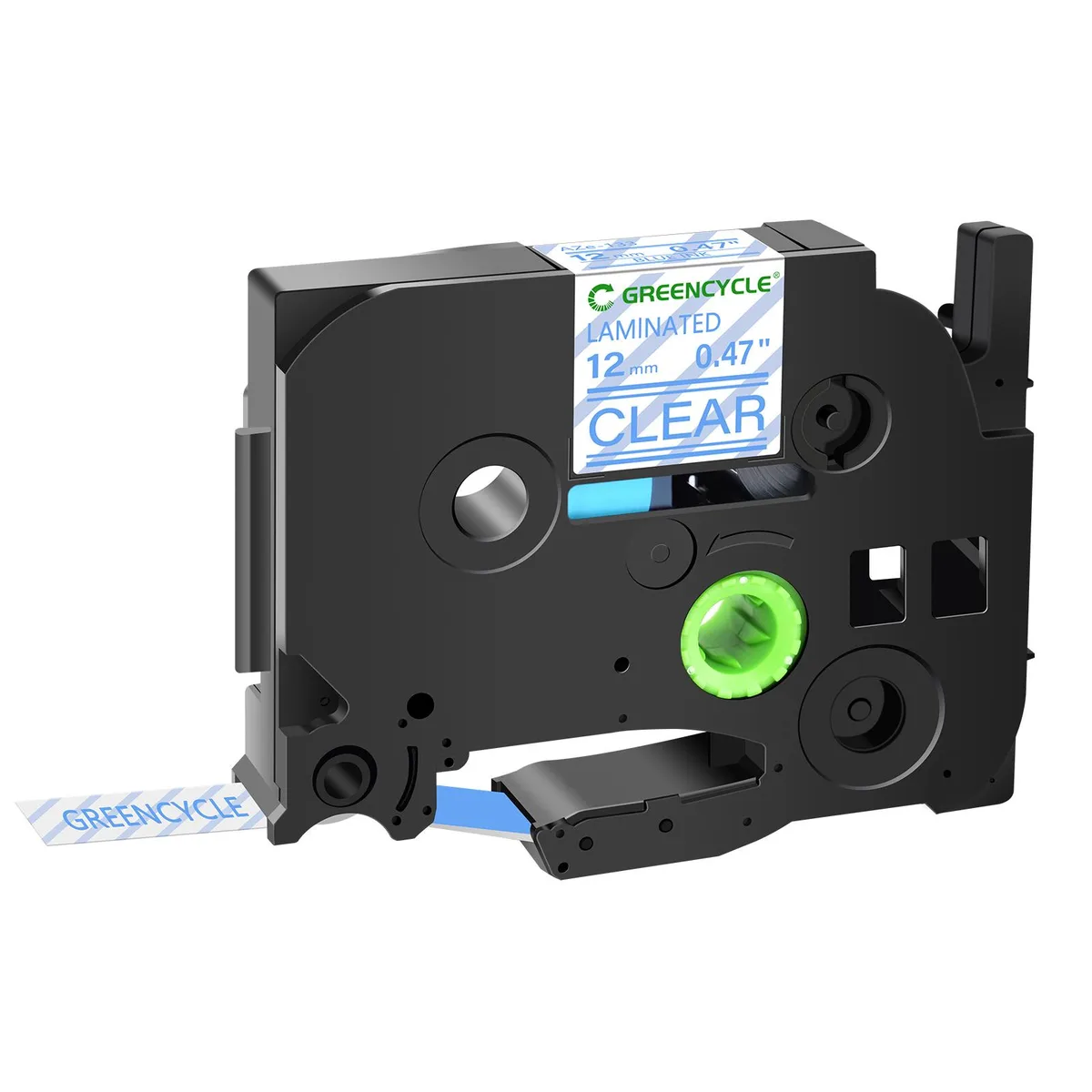 GREENCYCLE GREENCYCLE TZe-133 12mm Blue on Clear labelmaker tape — product photo