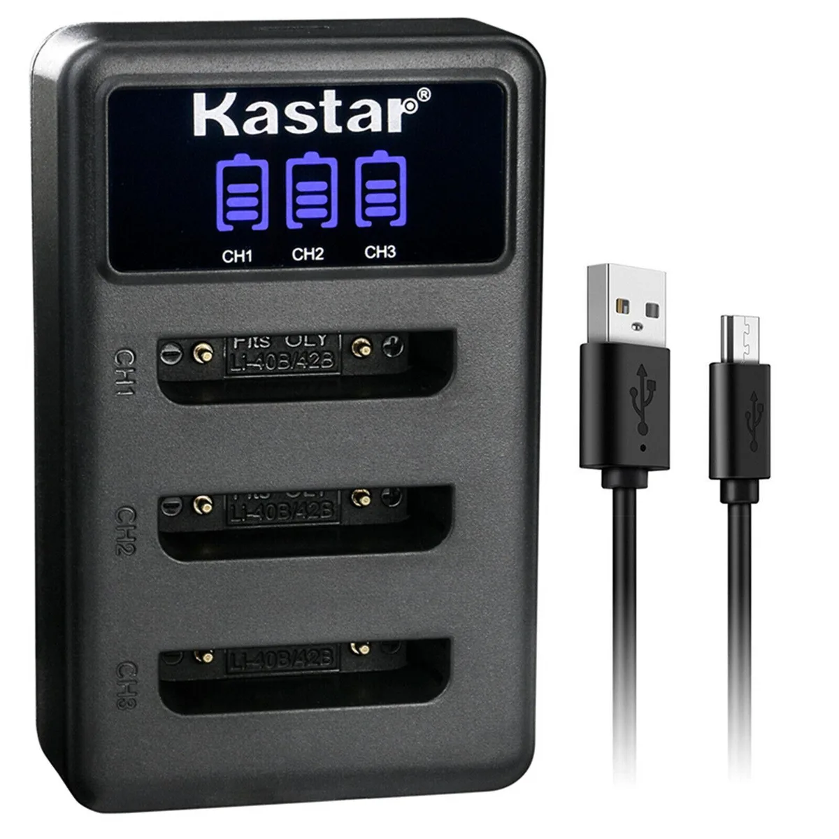 Kastar Kastar NP-45 LCD Triple USB Battery Charger — product photo