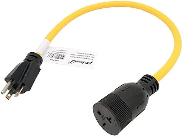 TAURKENAM TAURKENAM 69571 NEMA 6-20P to 6-20R/6-15R power adapter 12 AWG 20A 250V 5000W 2FT — product photo