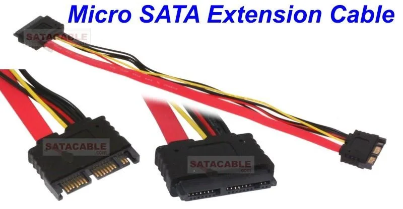 SATACables SATACables MSD-887 micro SATA extension cable 20 inch 46mm SATA 2.6 — product photo