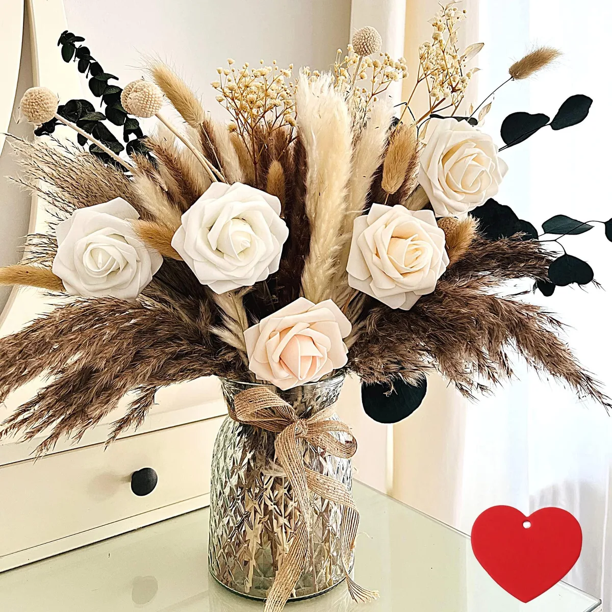 RyddeligHome Artificial Floral Arrangement With Vase 100pcs 50H x 15W x 15D — product photo