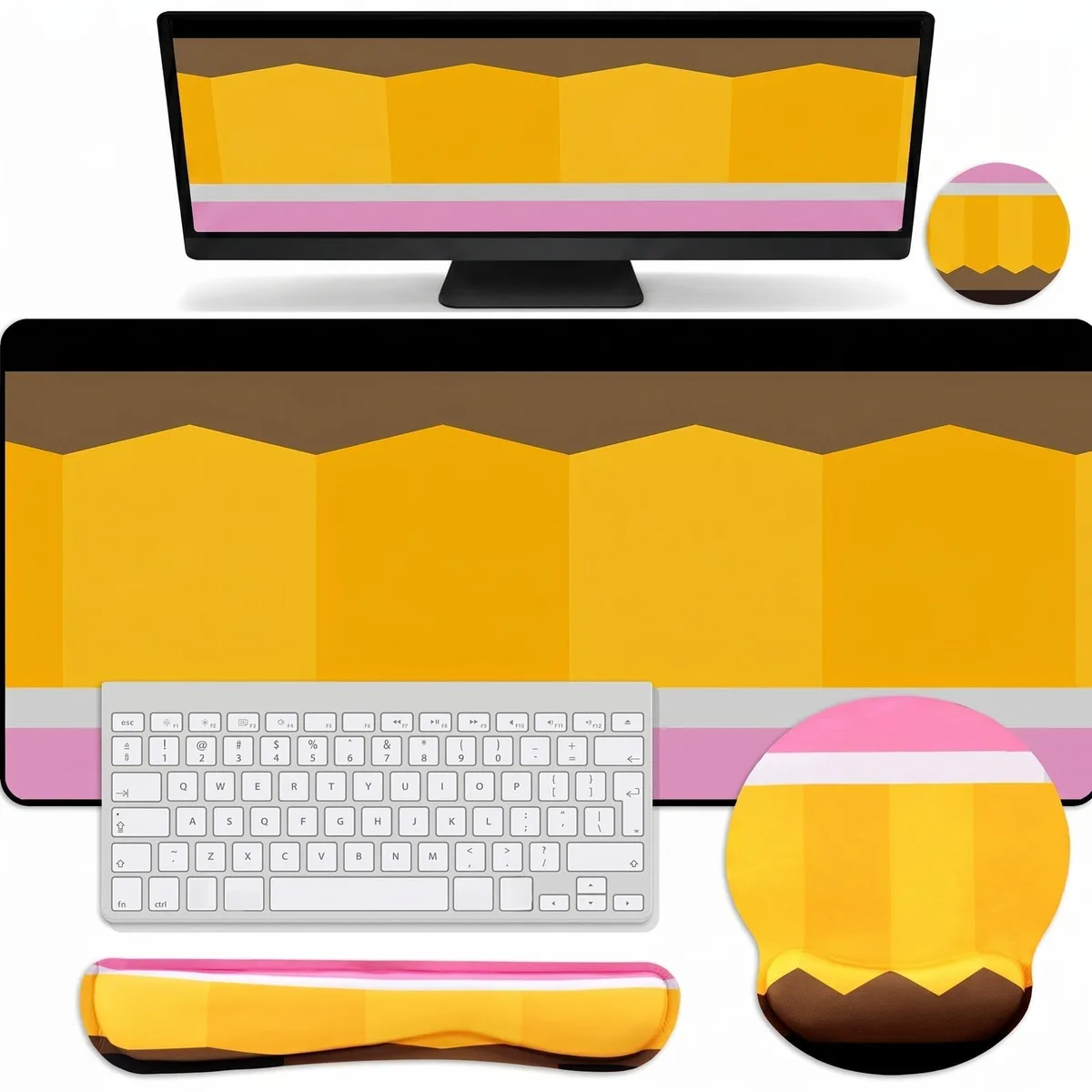  Kingdder THI-Kingdder-2820 Desk Mat Mouse Pad Set with Wrist Rest 35.4 x 15.7 in — product photo