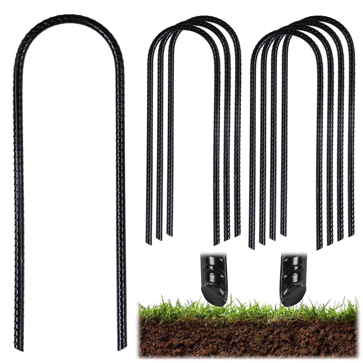 Yescom USA, Inc. Yescom USA, Inc. 09TAK002-U-8P-06 outdoor toy 8-pack 11" U stakes — product photo