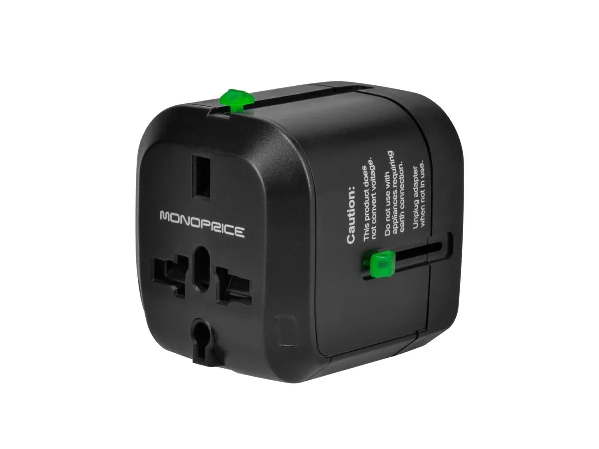 Monoprice Inc. Monoprice 109876 Compact Cube Universal Travel Adapter Black — product photo
