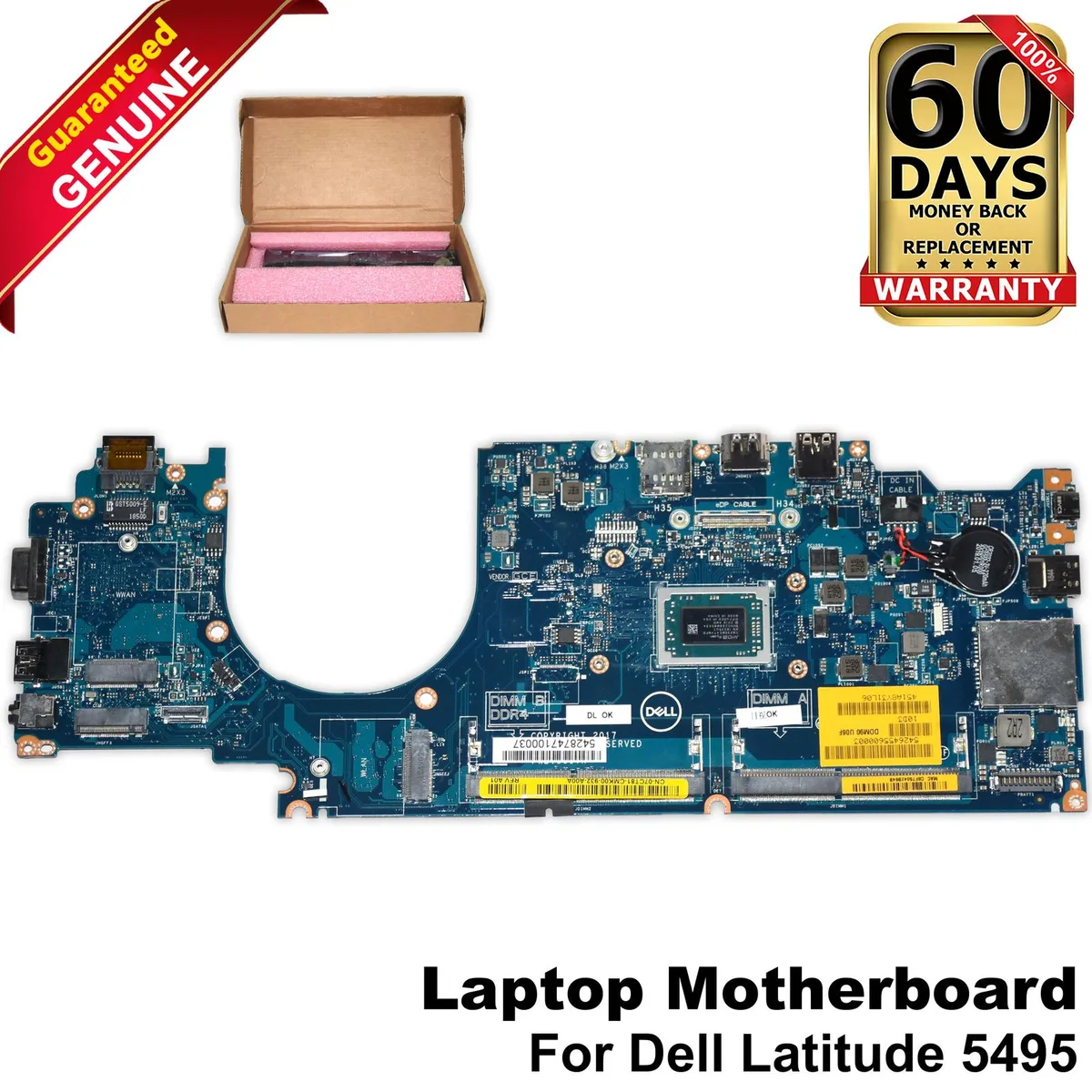 DELL DELL LA-F381P Motherboard for Latitude 5495 Ryzen 3 Pro 2300U DDR4 — product photo