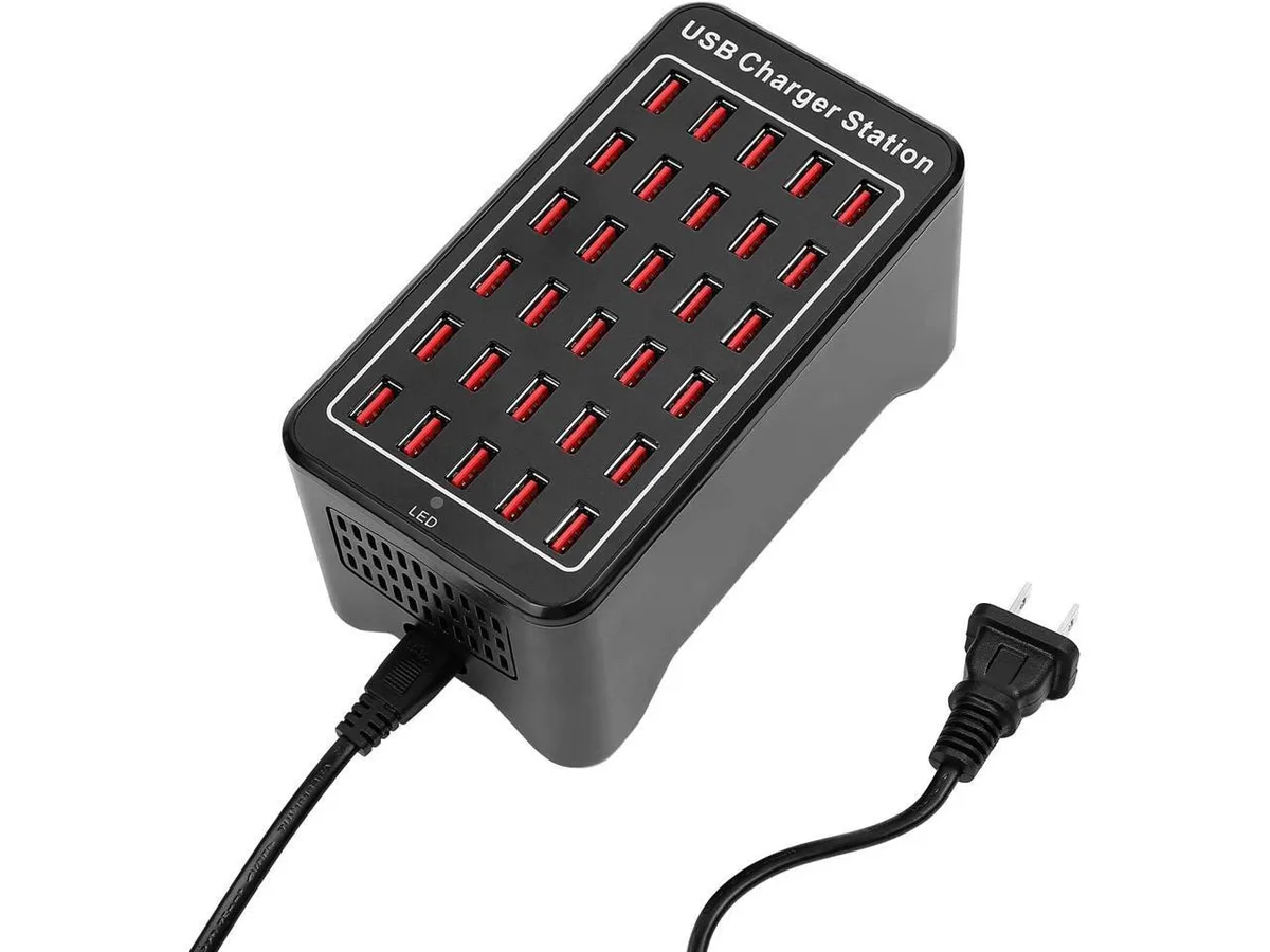 IXJYLCPC IXJYLCPC 30-Port 150W USB Charging Station Black — product photo