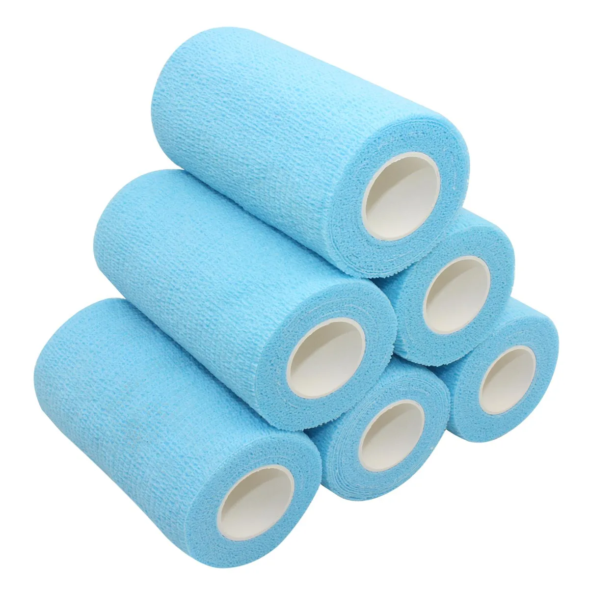 COMOmed COMOmed Self-Adherent Cohesive Bandage Latex Light Blue 6 Rolls First Aid — product photo