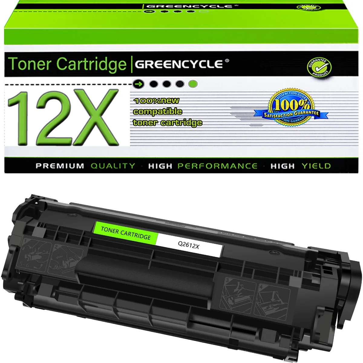 GREENCYCLE GREENCYCLE 12X Black Toner Cartridge 3000 Pages — product photo