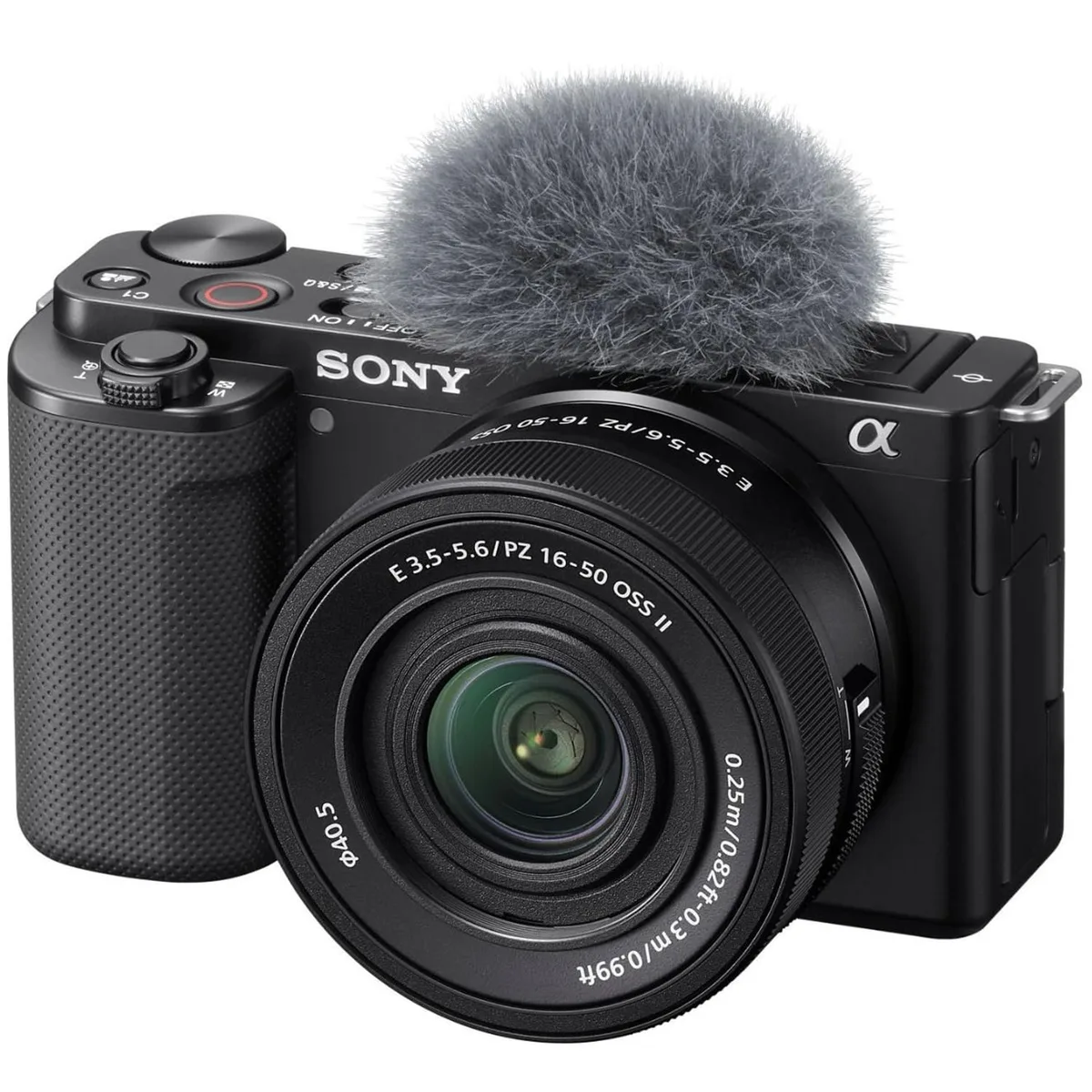 Sony Sony Alpha ZV-E10 compact mirrorless camera 16-50mm f/3.5-5.6 II lens black — product photo