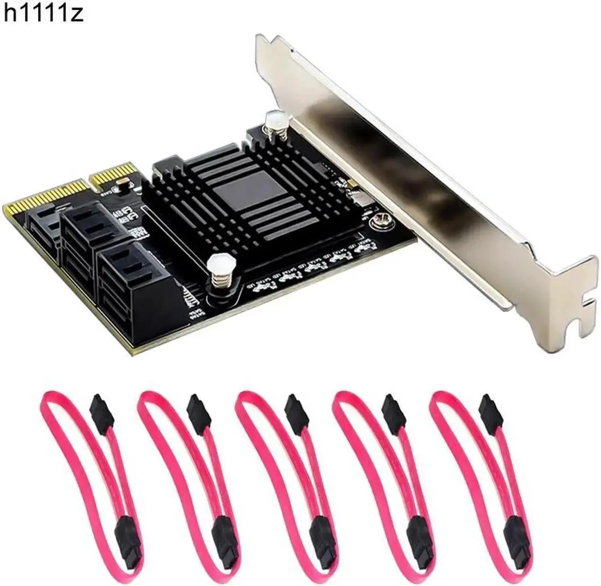 SMUGDESK SMUGDESK 5 Port PCIe 3.0 x4 to SATA 3.0 Expansion Card with Heat Sink JMB585 — product photo