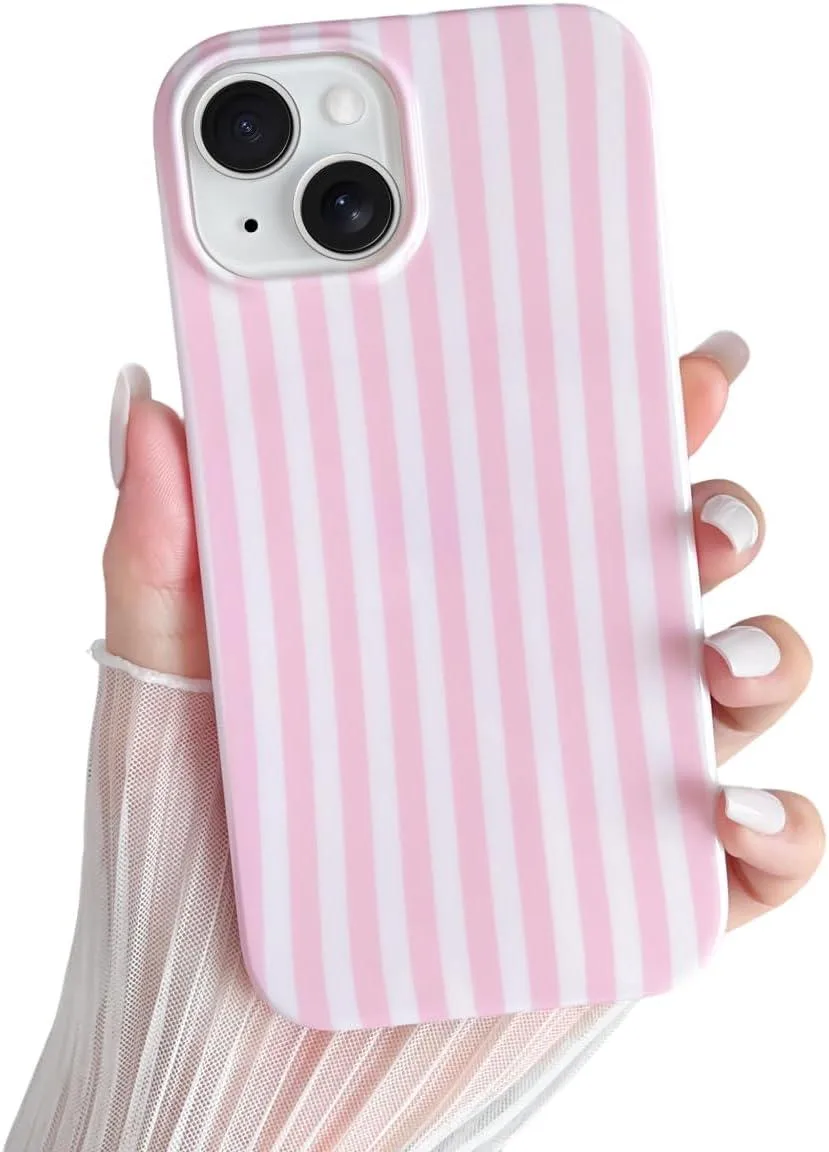 Transcend Transcend iPhone 15 Case Striped TPU Slim Shockproof Pink — product photo
