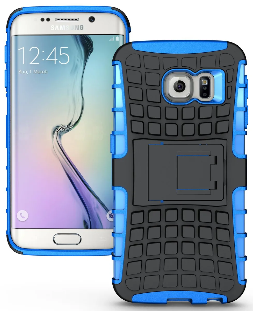 Nakedcellphone Nakedcellphone Grenade Hybrid Case with Stand Blue/Black for Samsung Galaxy S6 Edge SM-G925 — product photo