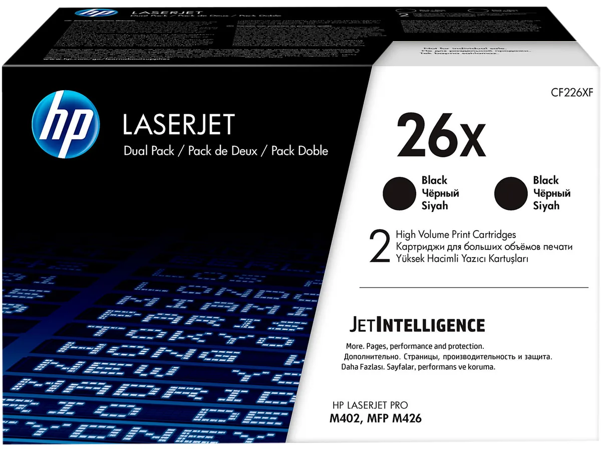 HP HP CF226XD 26X High Yield Black Toner Cartridges 2 Pack — product photo
