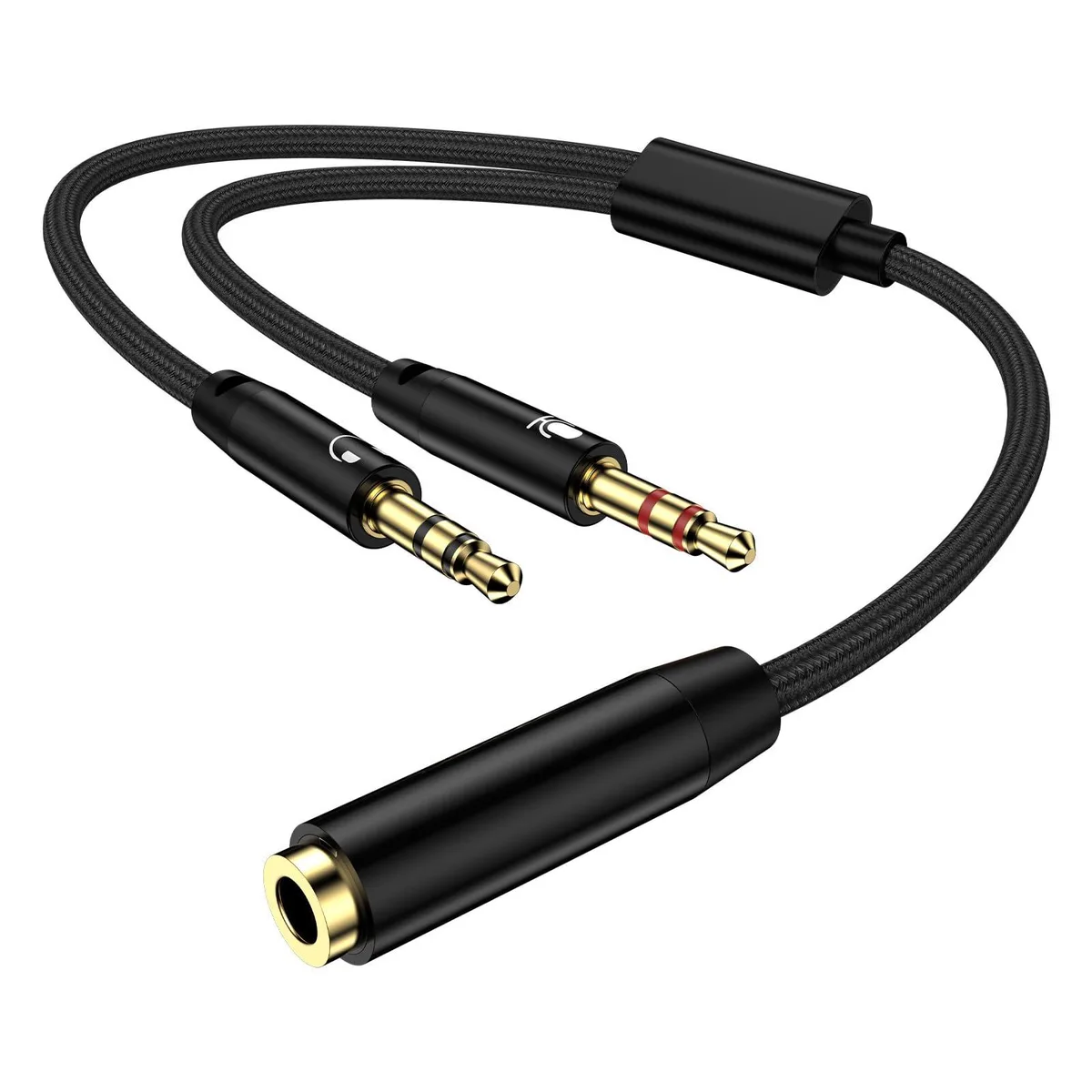  VIFIGEN 3.5mm TRRS Female to Dual 3.5mm TRS Male Audio Adapter 10 inch — product photo