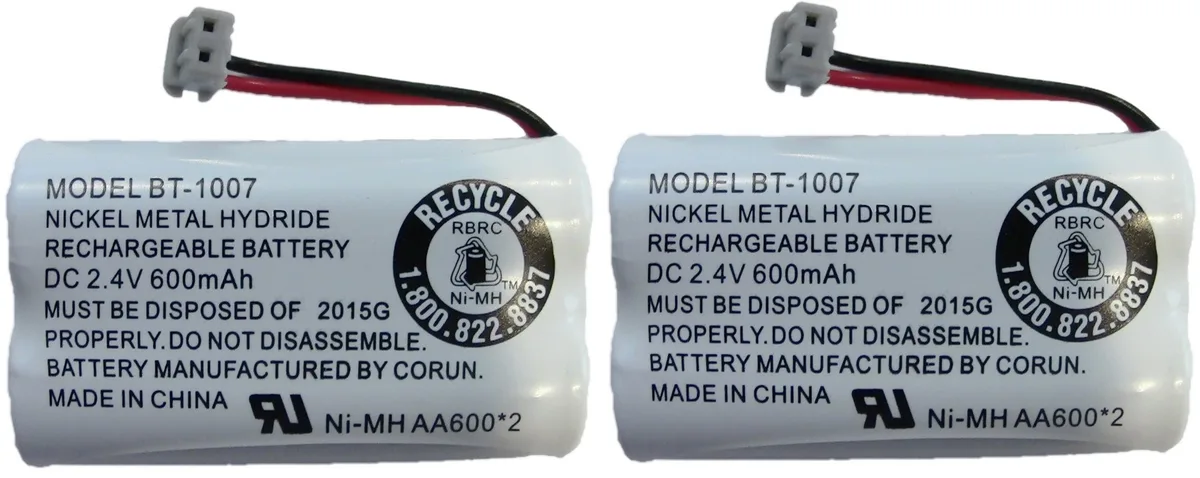 Uniden Uniden BT-1007 600mAh 2.4V NiMH cordless telephone battery 2-pack — product photo
