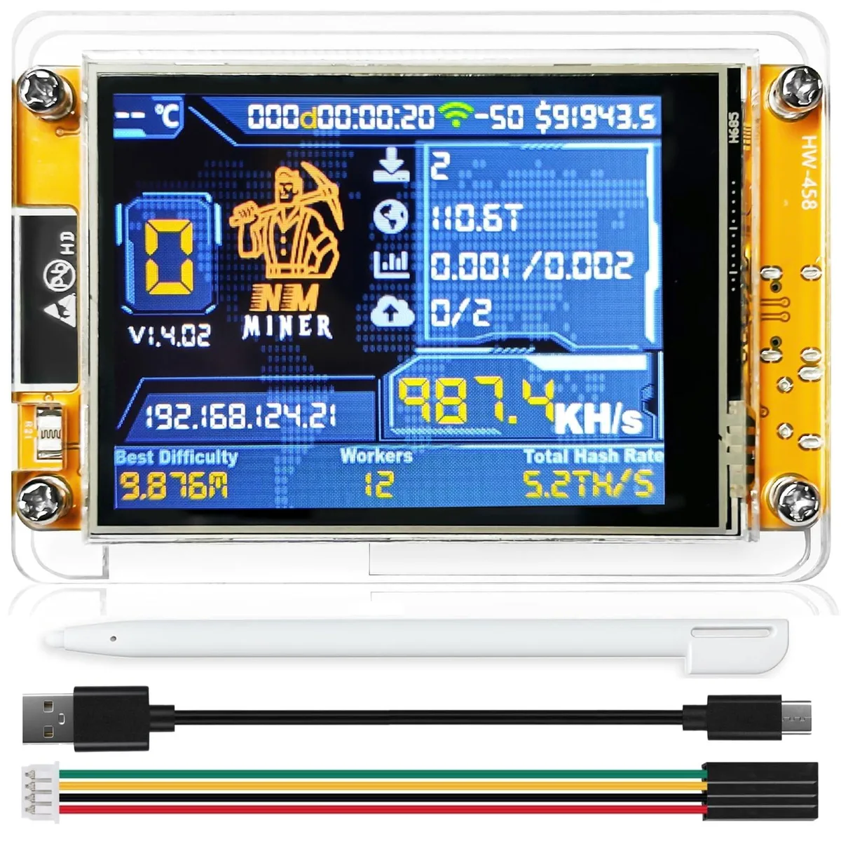 V2 Technologies V2 Technologies NerdMiner V2 2.8″ Touchscreen 1060 KH/s Bitcoin Lottery Miner — product photo