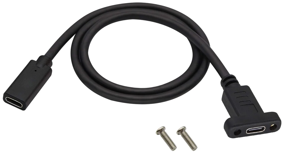 BUCIER BUCIER Panel Mount USB C 3.1 Extension Cable 0.6m 10Gbps 4K 60Hz — product photo