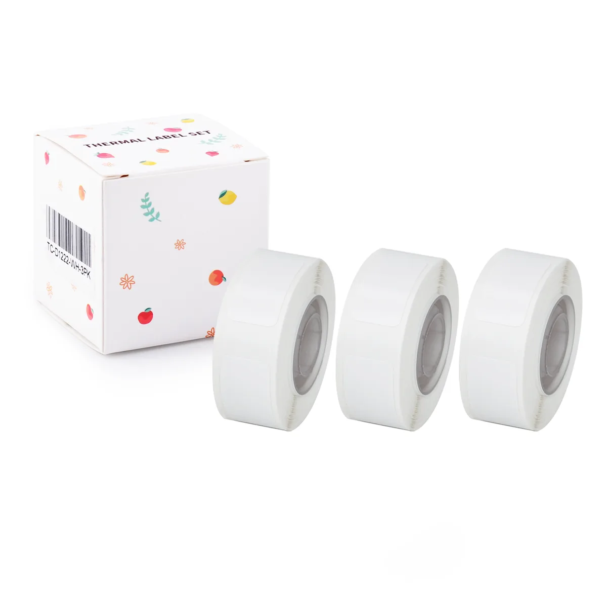 GREENCYCLE GREENCYCLE DCP1222-WH-3PK Labels 12x22mm 260/Roll White Synthetic Paper 3-Pack — product photo