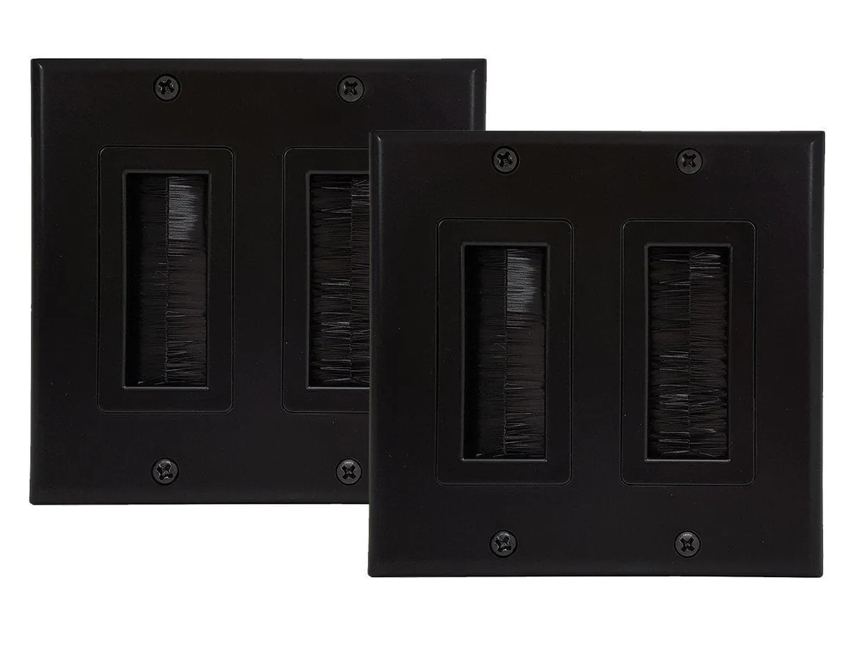 iMBAPrice iMBAPrice 2-Pack Black Dual Gang Decora Brush Wall Plate — product photo