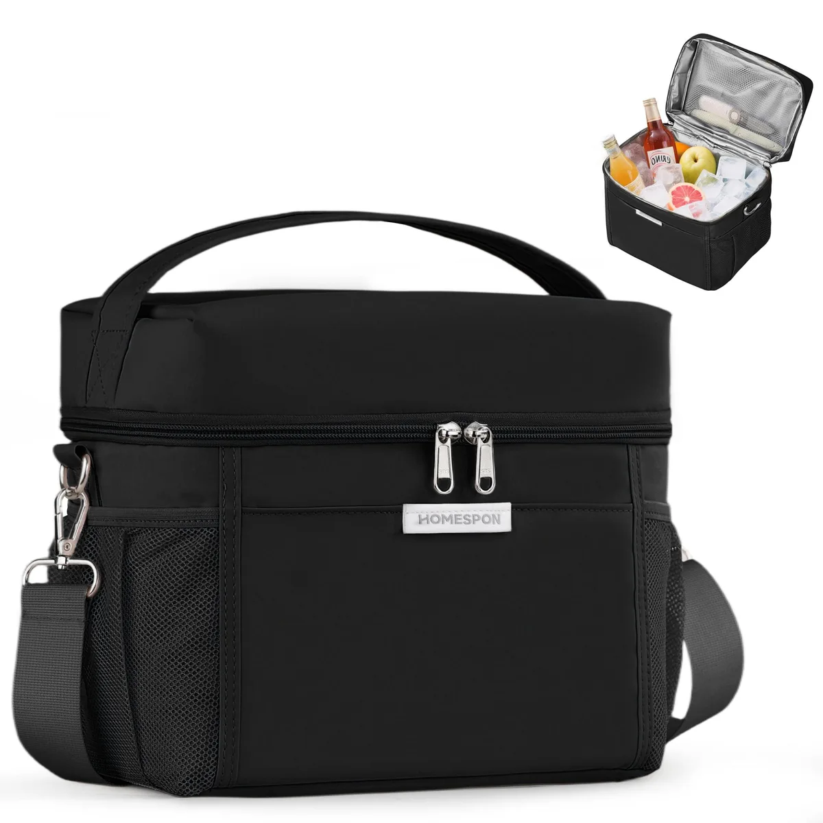 No Sew No Sew Insulated Lunch Bag Medium Black 8.5L — product photo