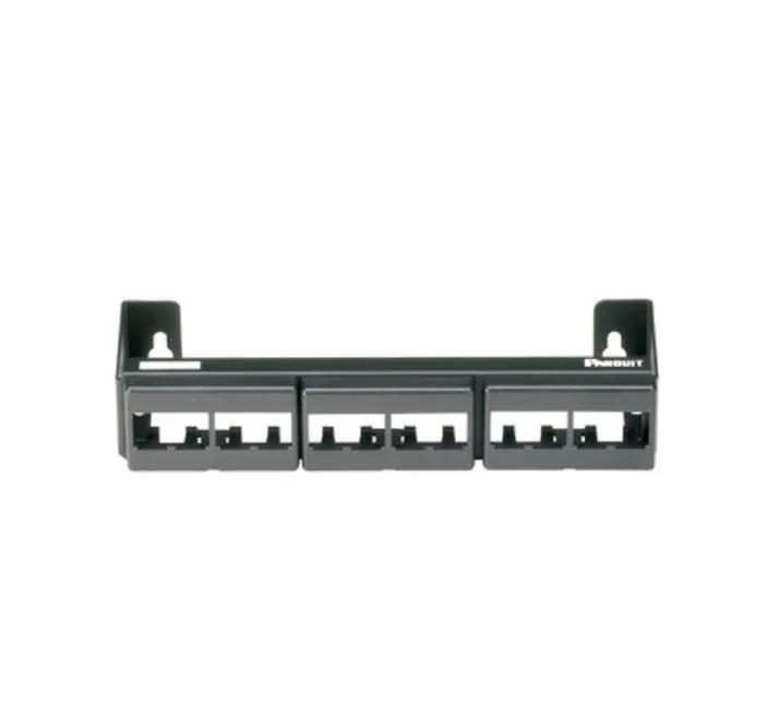 Pannet 12-port patch panel with three snap-in faceplates and wall bracket