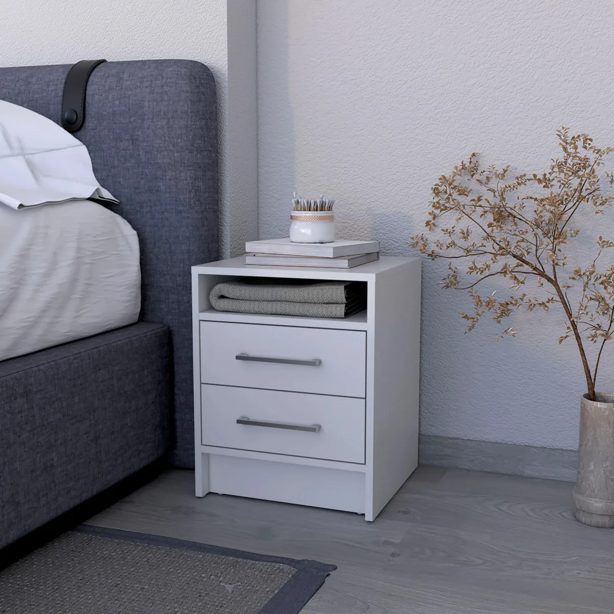 tuphen tuphen White 2-Drawer Nightstand 23.6"H 17.7"W 15.8"D — product photo
