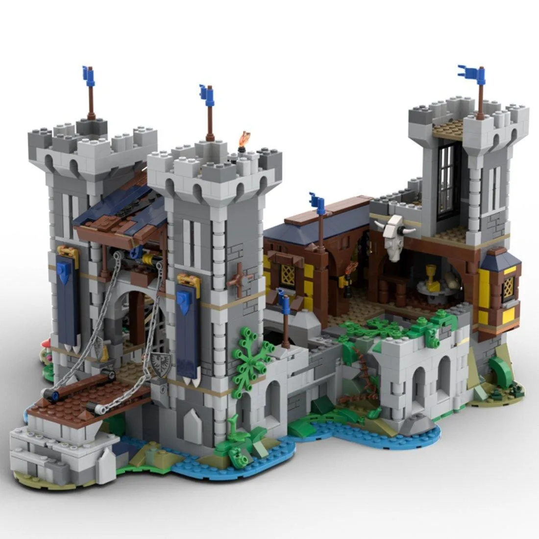 ZITIANYOUBUILD ZITIANYOUBUILD MOC-116798 Medieval Black Sakers Stronghold 1971 Parts Educational Building Set — product photo