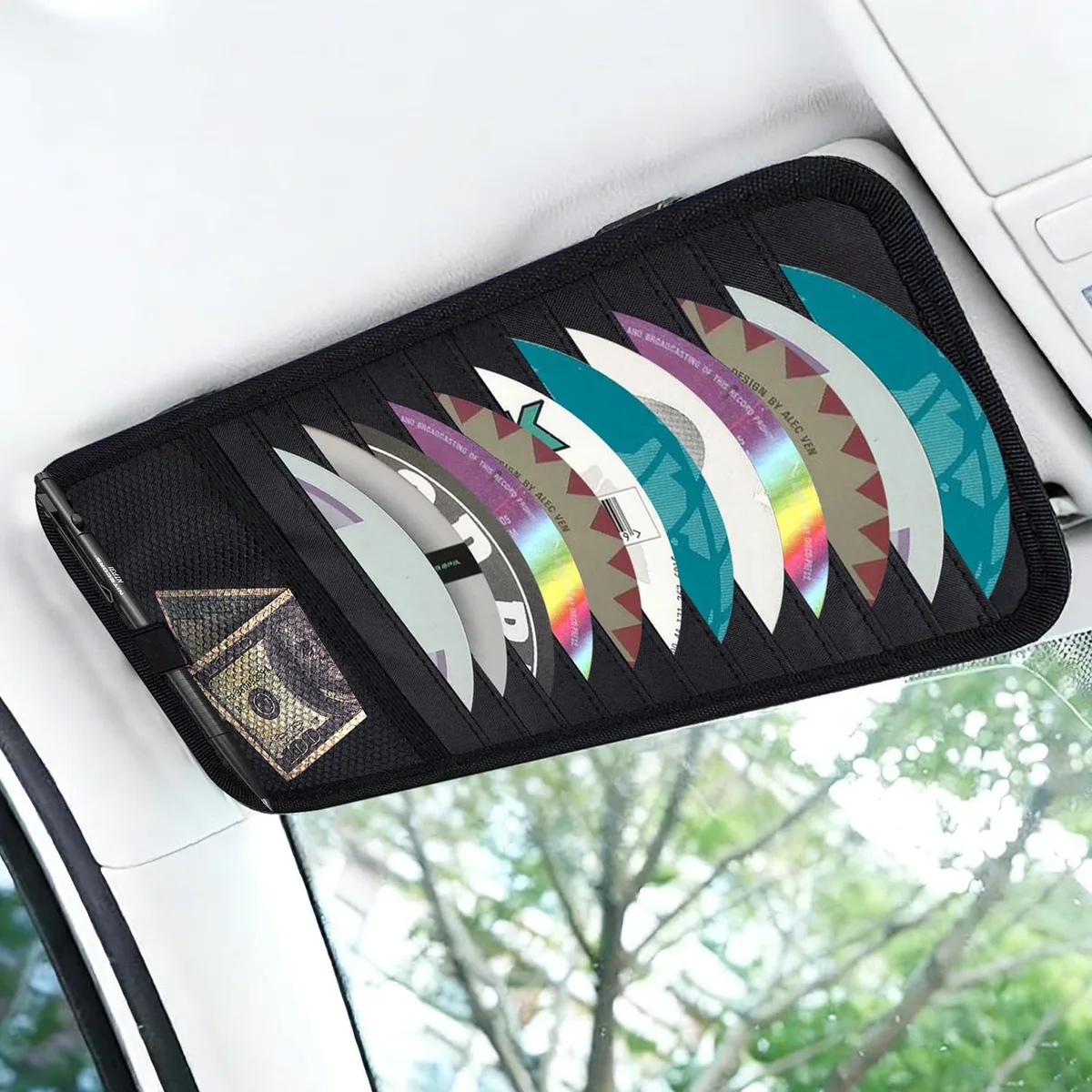OLLBIT OBA0104 Black CD Holder Interior Care 12 Pockets — product photo