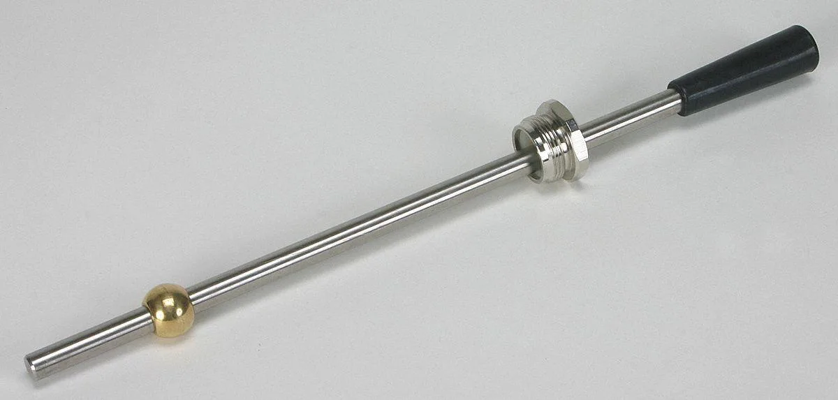 Stainless steel lever waste valve handle assembly, silver finish, 12 1/2 inch overall length