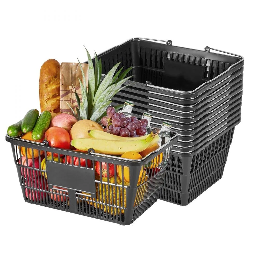 VEVOR VEVOR 12-Pack 21L Stackable Shopping Baskets Black — product photo