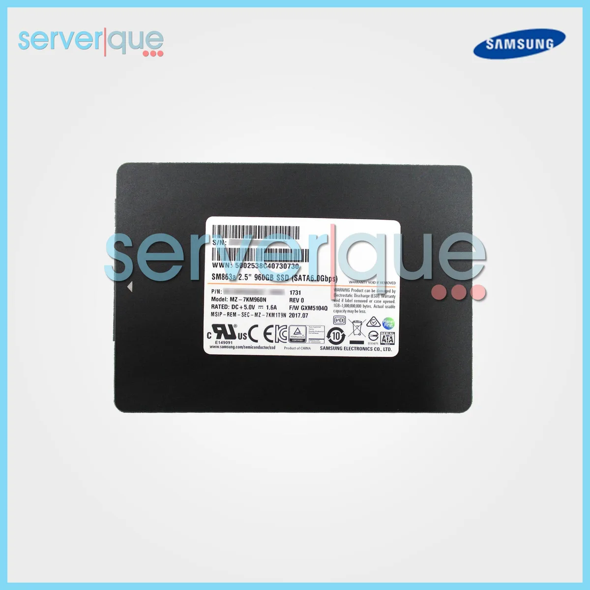 SAMSUNG SAMSUNG SM863a 960GB SATA 2.5" internal SSD — product photo