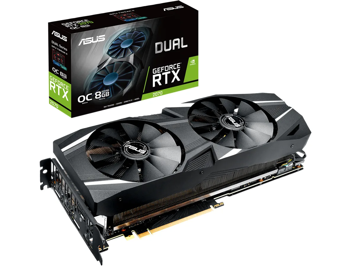 ASUS ASUS DUAL-RTX2070-O8G GeForce RTX 2070 graphics card — product photo