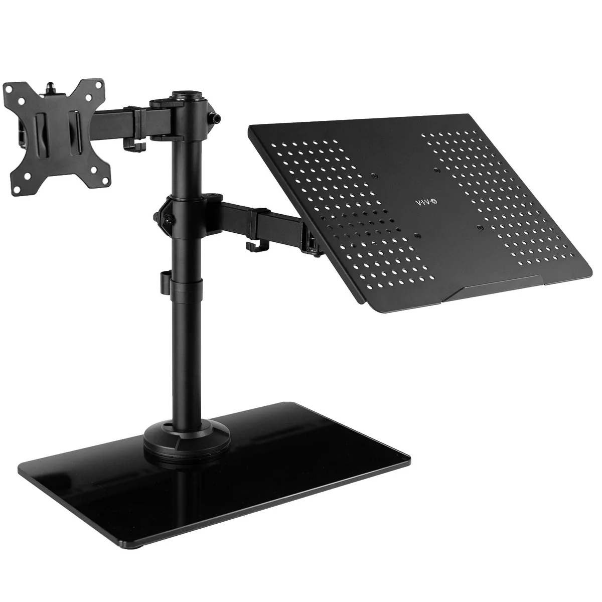 VIVO VIVO STAND-V002FGL Black Laptop &amp; Monitor Desk Stand with Glass Base — product photo