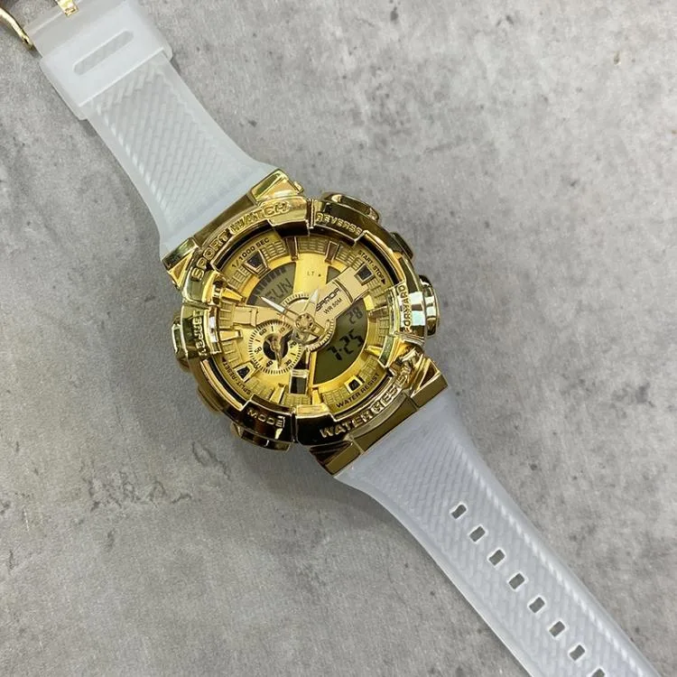 allentian allentian 9004 dual display watch transparent gold — product photo