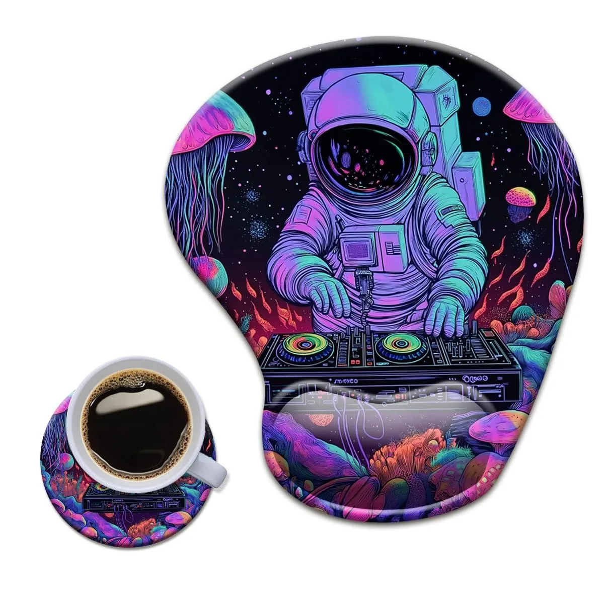  HOPONY HOWMP90 Cool Astronaut Gel Wrist Rest Mouse Pad 9.4 x 8.3 inches — product photo
