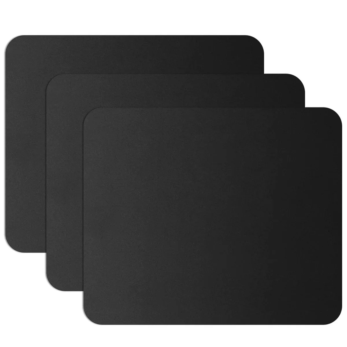  JIKIOU 3 Pack Mouse Pads No Stitched Edge 9.5x7.9 in Black — product photo