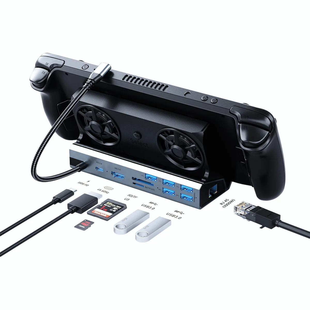 KEHIPI KEHIPI V262A 10-in-1 Docking Station Dual Fan 1000Mbps HDMI 2.0 4K@60Hz PD100W — product photo