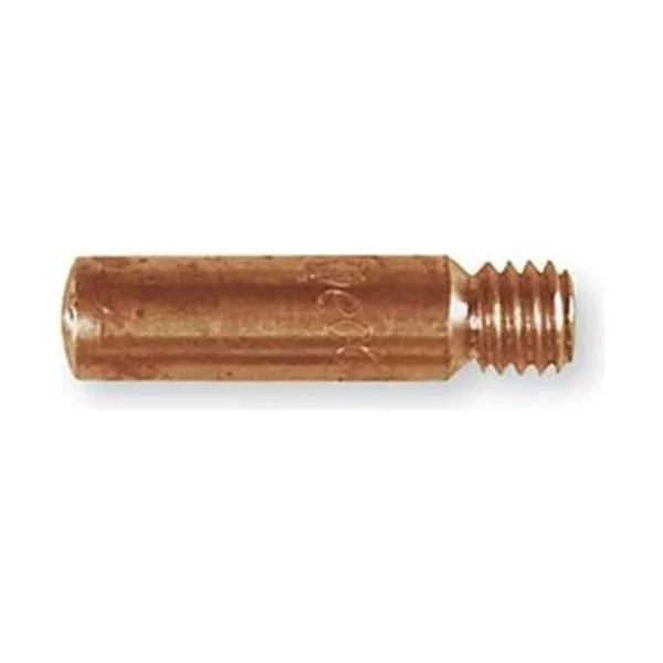 Box of twenty-five threaded welding contact tips, metallic finish