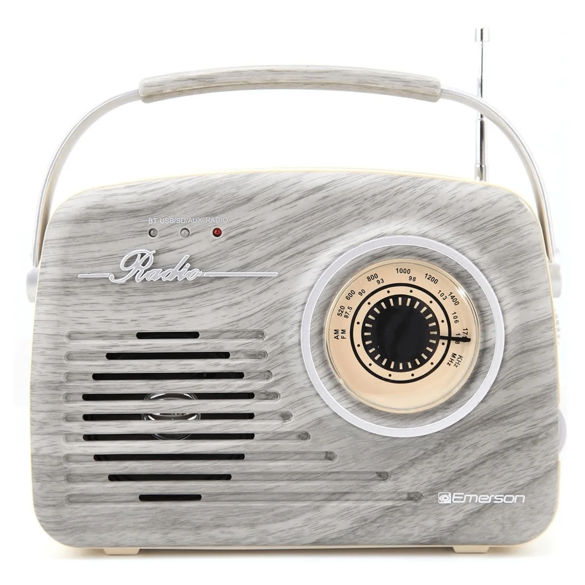 Emerson Emerson EAS-3002-GR portable retro AM/FM radio Bluetooth 5.0 grey — product photo