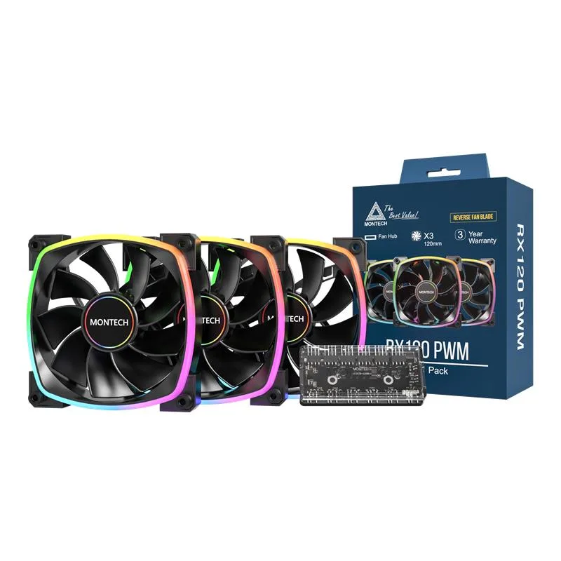 Montech Montech RX120-3in1B 120 mm case fan 3-pack 1600 RPM — product photo