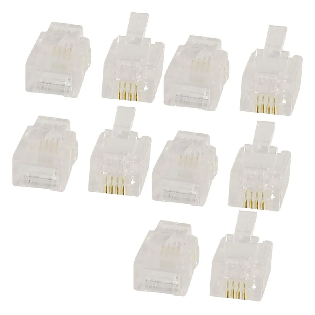 Unique-Bargains Unique-Bargains 10 x Clear 6P4C RJ11 Telephone Line Connectors — product photo