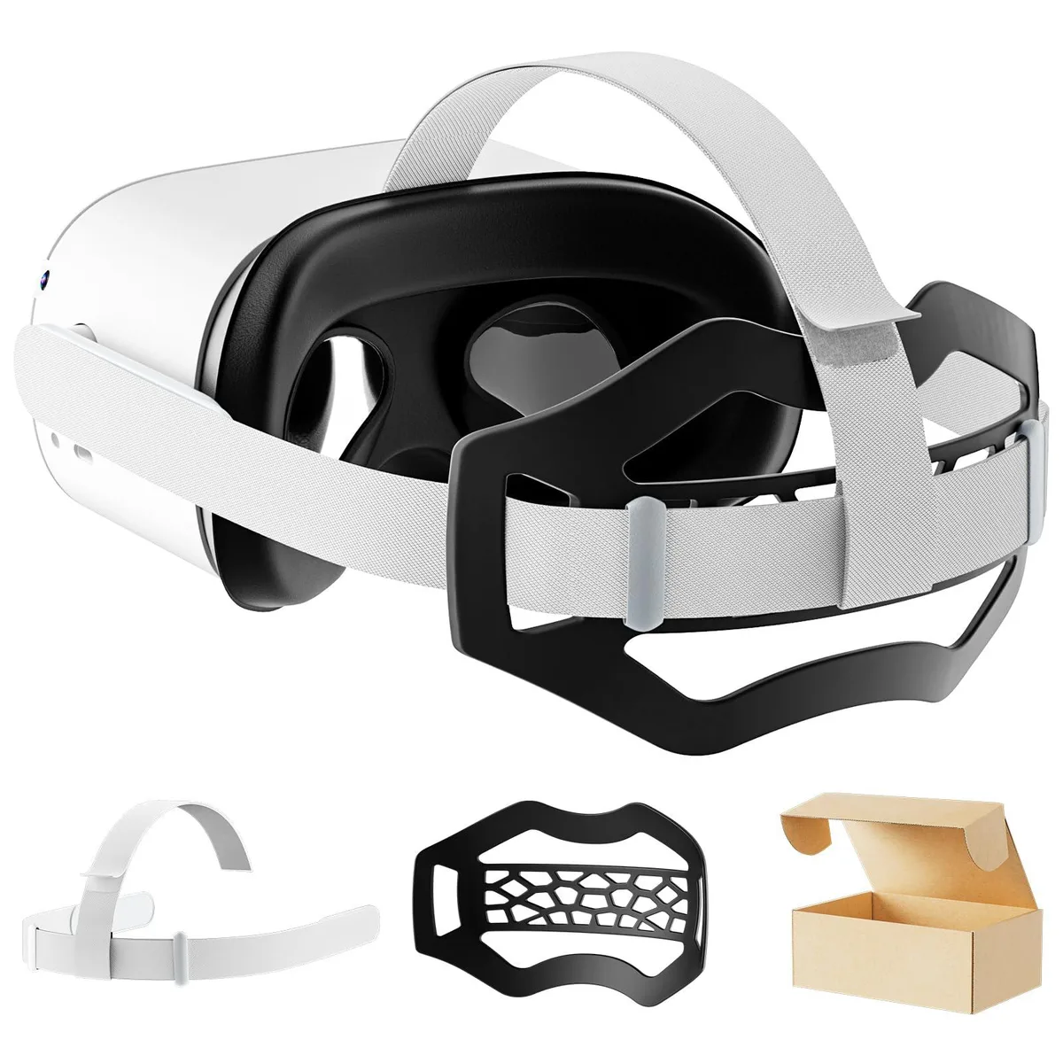 DUXICEPIN Head Strap for Meta Quest 2 with Wide TPU Pad — White — product photo
