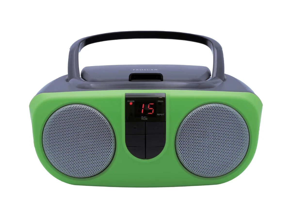  SYLVANIA SRCD243 Portable CD Player with AM/FM Radio, Green — product photo