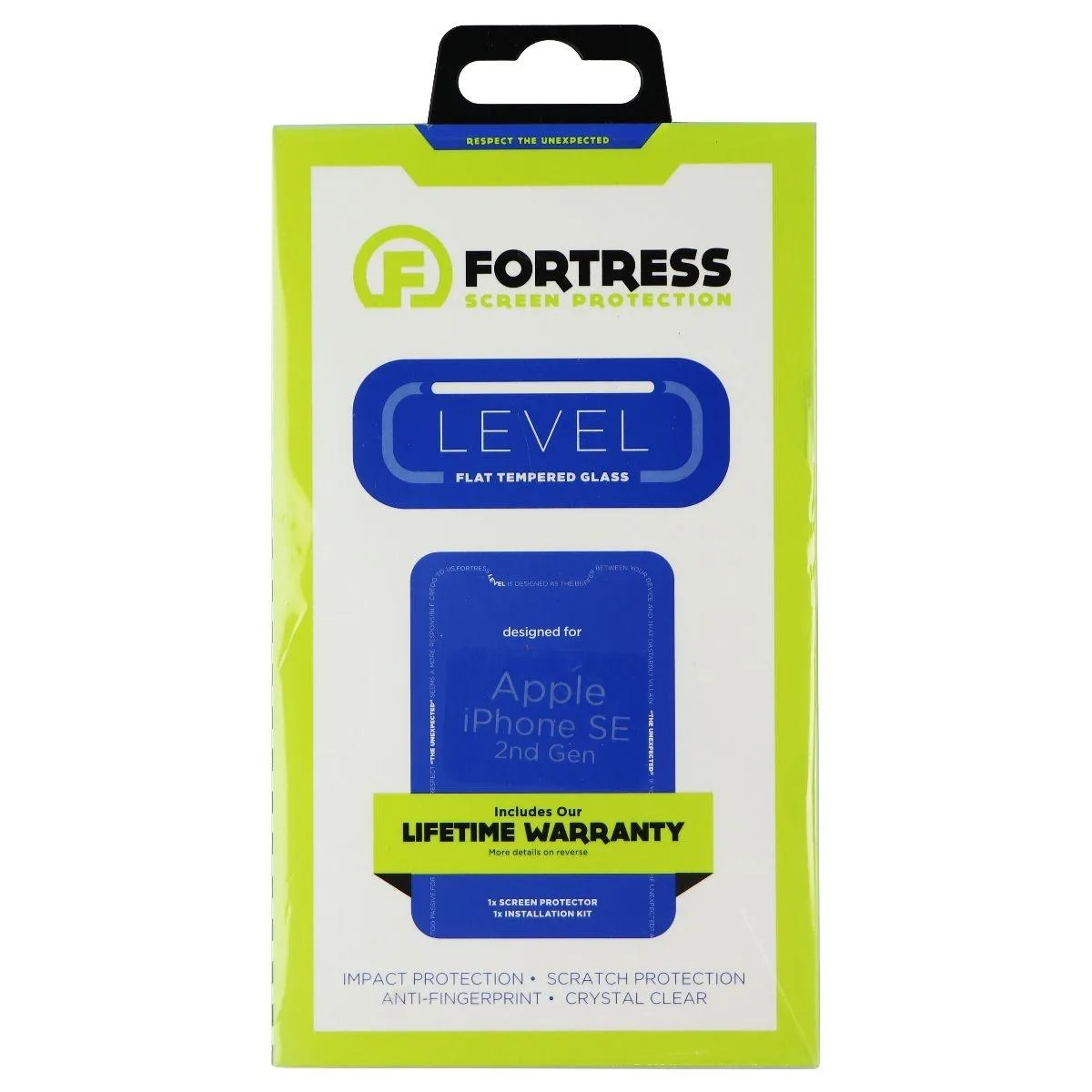 Fortress Press Fortress Press LEVEL Flat Tempered Glass Screen Cover for Apple iPhone SE (2nd Gen)/8/7/6/6s — product photo